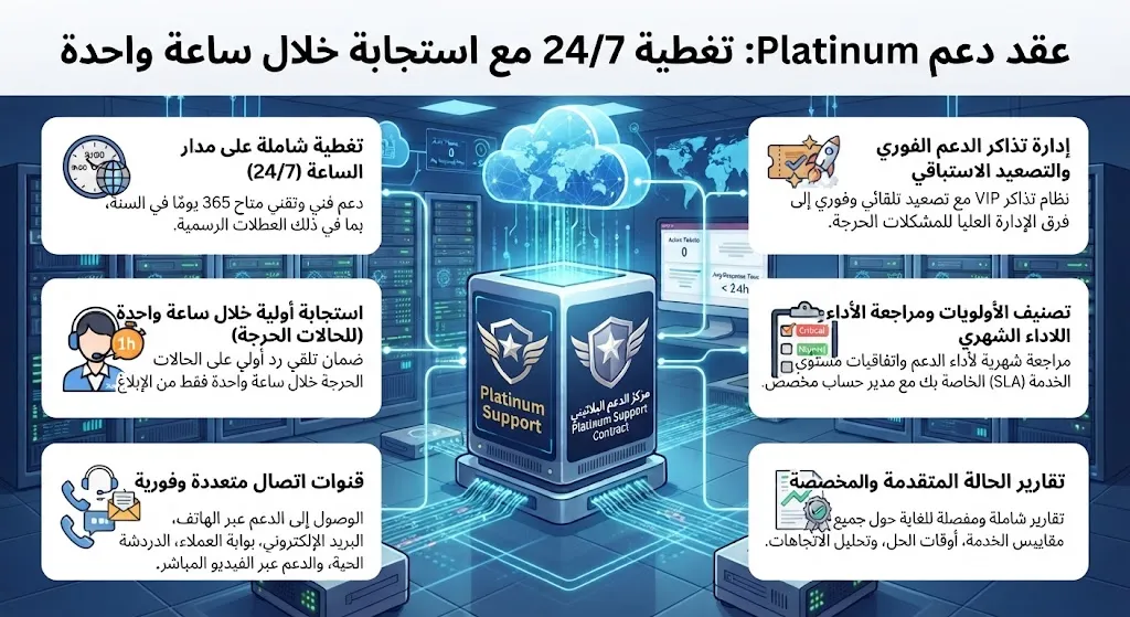 [ODO-04-001-0003] عقد دعم Platinum (24/7، استجابة ساعة)