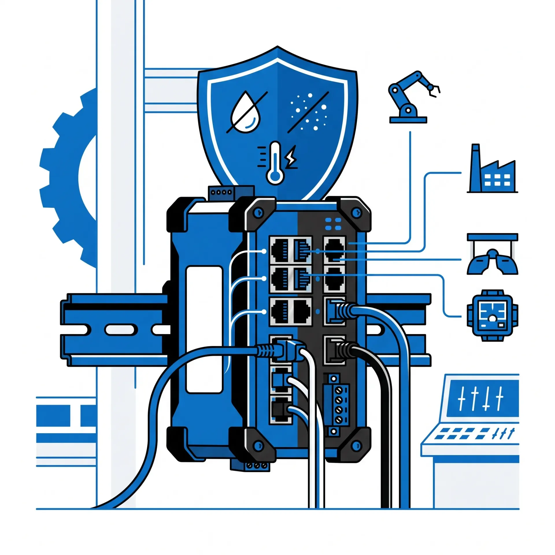 [NET-02-001-0006] Switch industrial (reforçado para ambientes industriais)