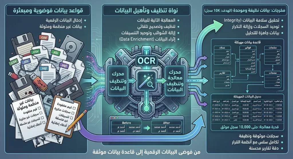 [DAT-02-002-0001] تنظيف قاعدة بيانات - حتى 10K سجل