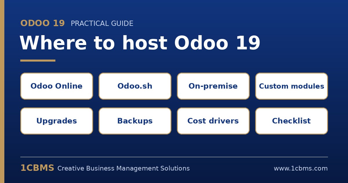مقارنة بين استضافة Odoo Online وOdoo.sh والاستضافة المحلية لـ Odoo 19