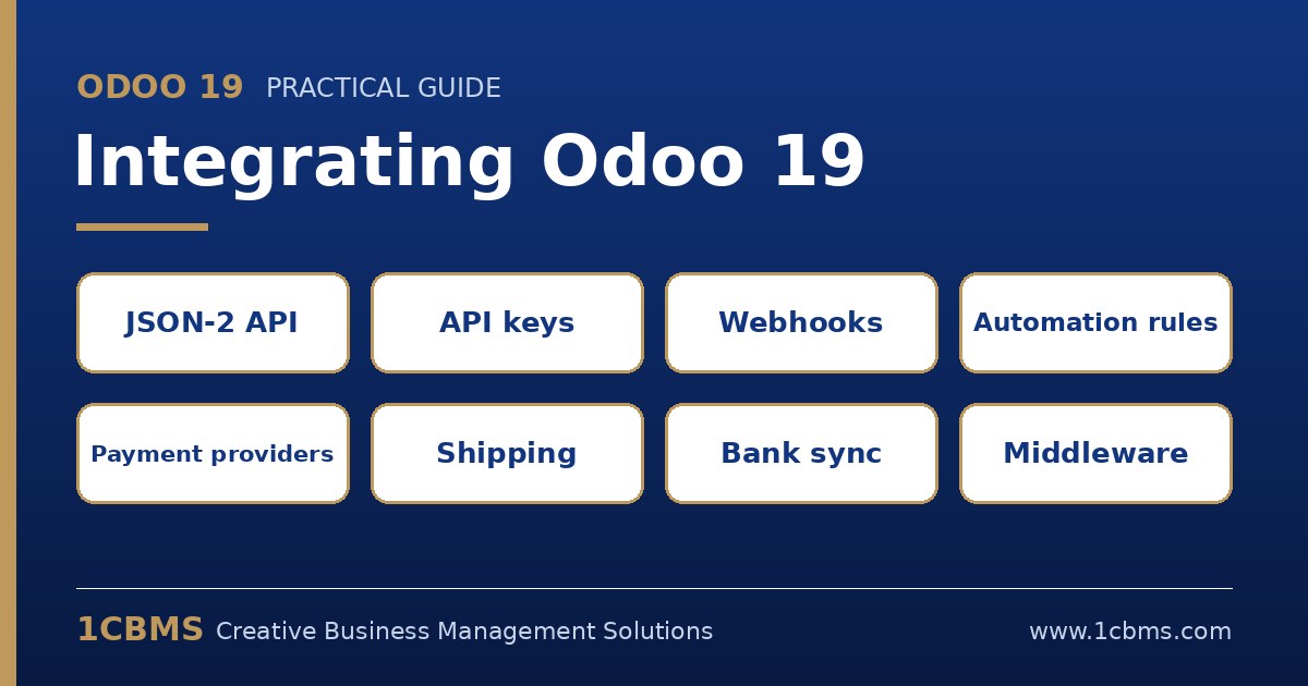 Odoo 19 conectado con sistemas de pago, envíos, bancos y comercio electrónico
